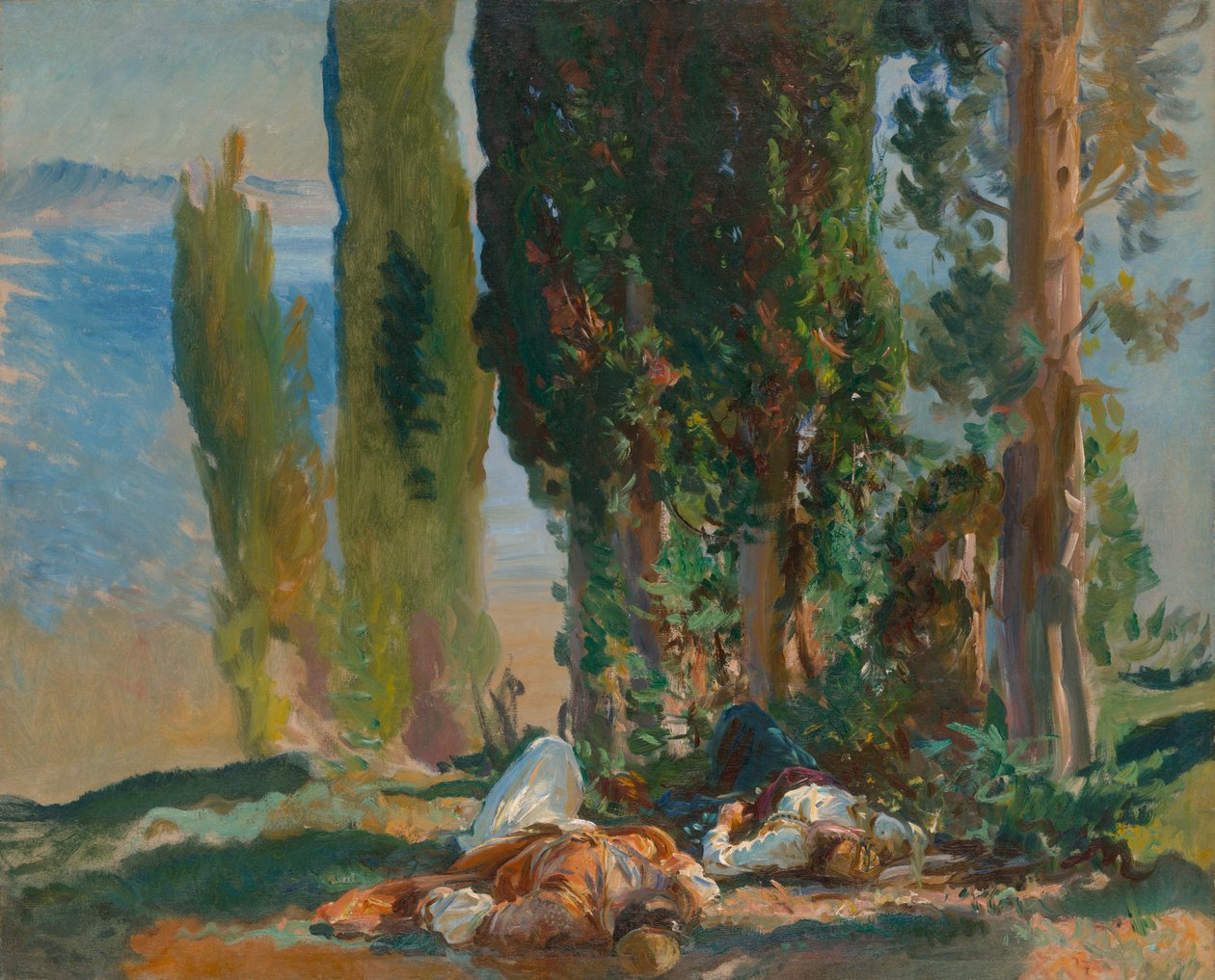 Unter den Zypressen auf Korfu von John Singer Sargent
