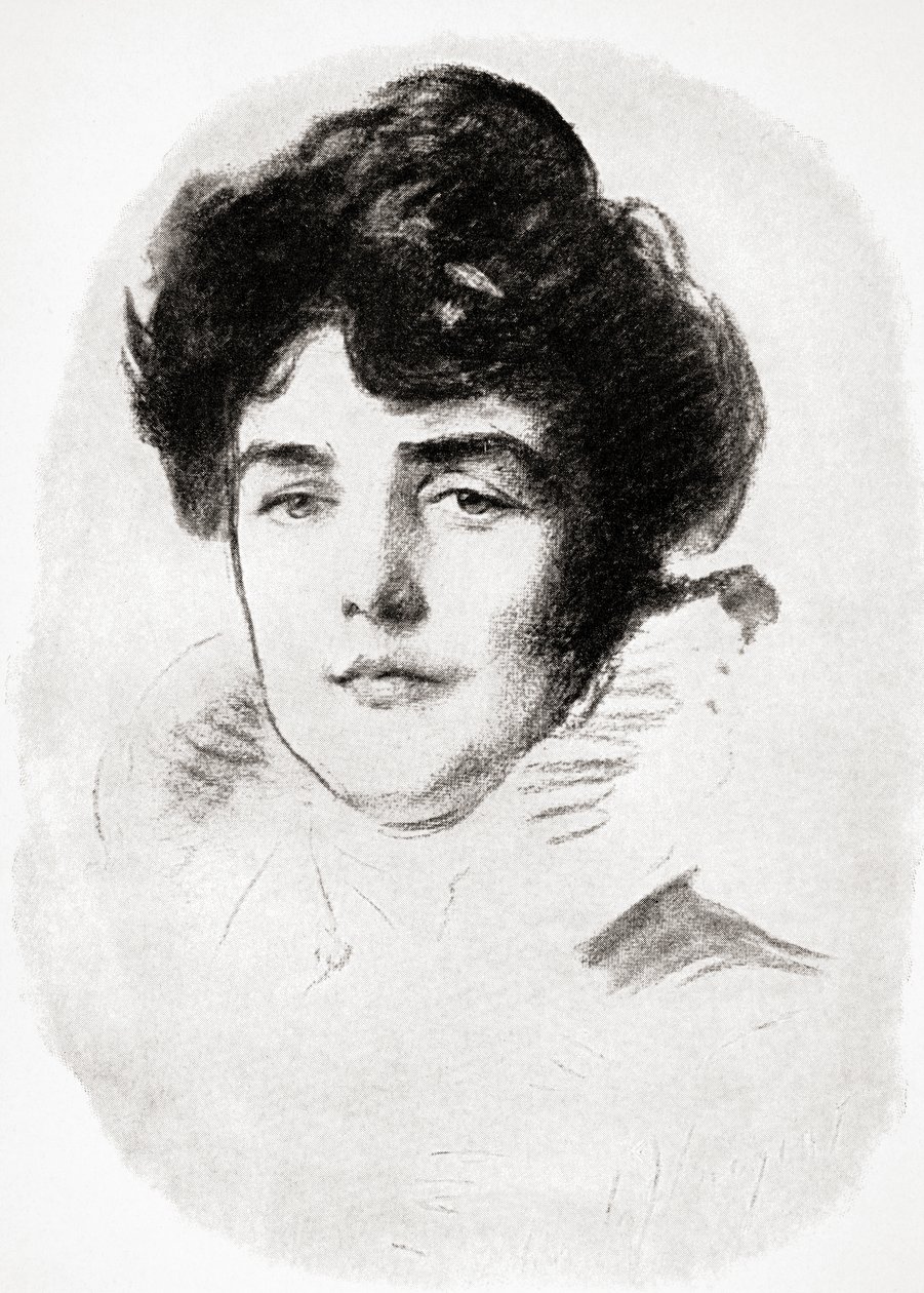 Jeanette Jennie Jerome, Lady Randolph Churchill und Mutter von Sir Winston Churchill, aus A Roving Commission von Winston S. Churchill, veröffentlicht von Scribners, 1930 von John Singer after Sargent