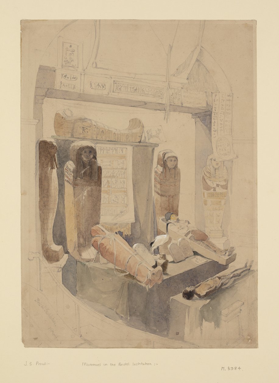 Mumien in der Bristol Institution, ca. 1834 von John Skinner Prout