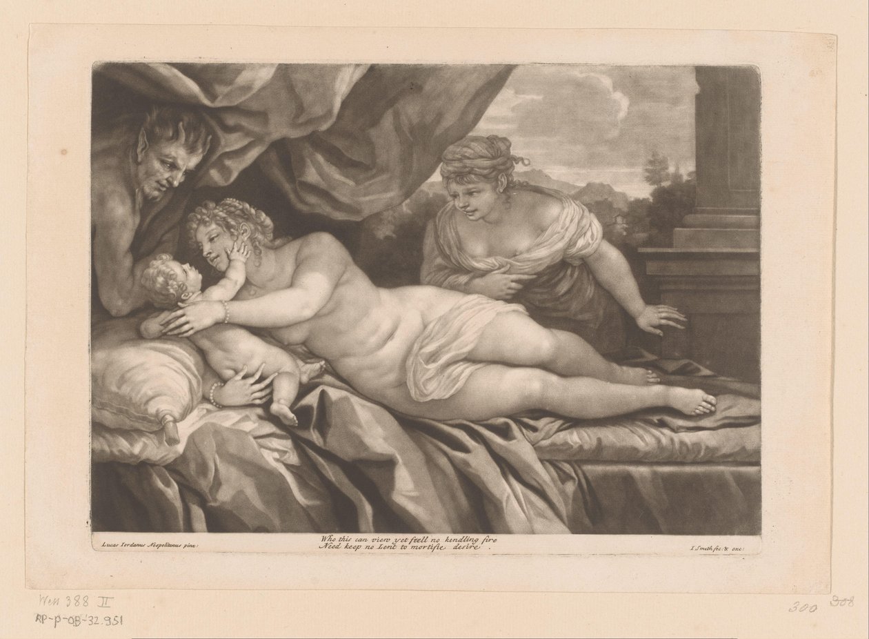 Venus mit Cupido und einem Satyr von John Smith