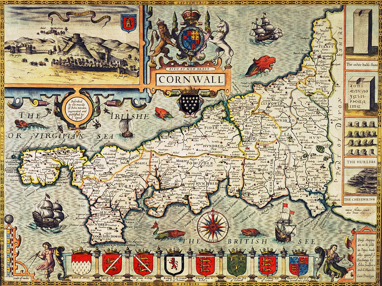 Karte von Cornwall aus dem 