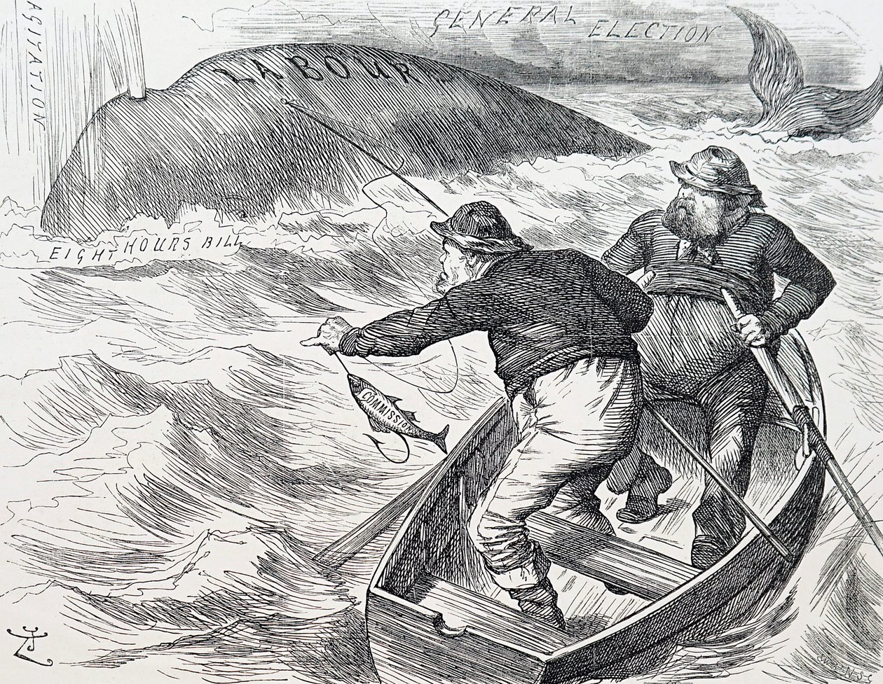 Karikatur von John Tenniel, ein englischer Illustrator, grafischer Humorist und politischer Karikaturist. 1/1/1891 von John Tenniel