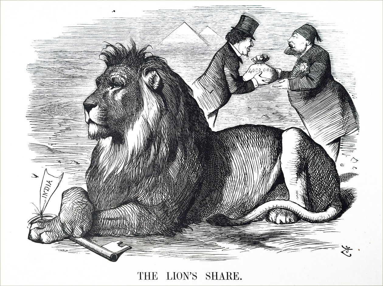 Die britische Regierung autorisiert die Rothschilds, Anteile am Suezkanal zu kaufen von John Tenniel
