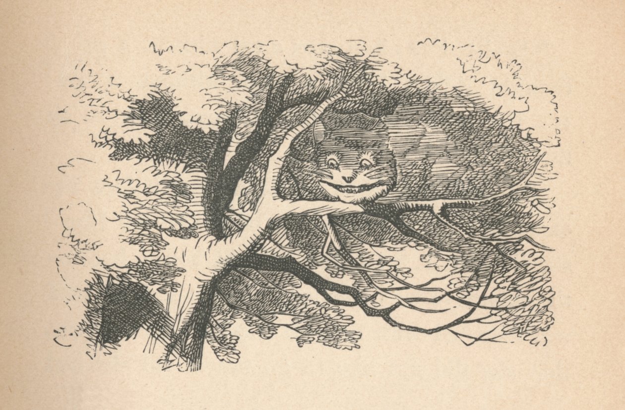 Die Grinsekatze beginnt zu verschwinden, ihr Lächeln ist das letzte, das verschwindet, 1889 von John Tenniel