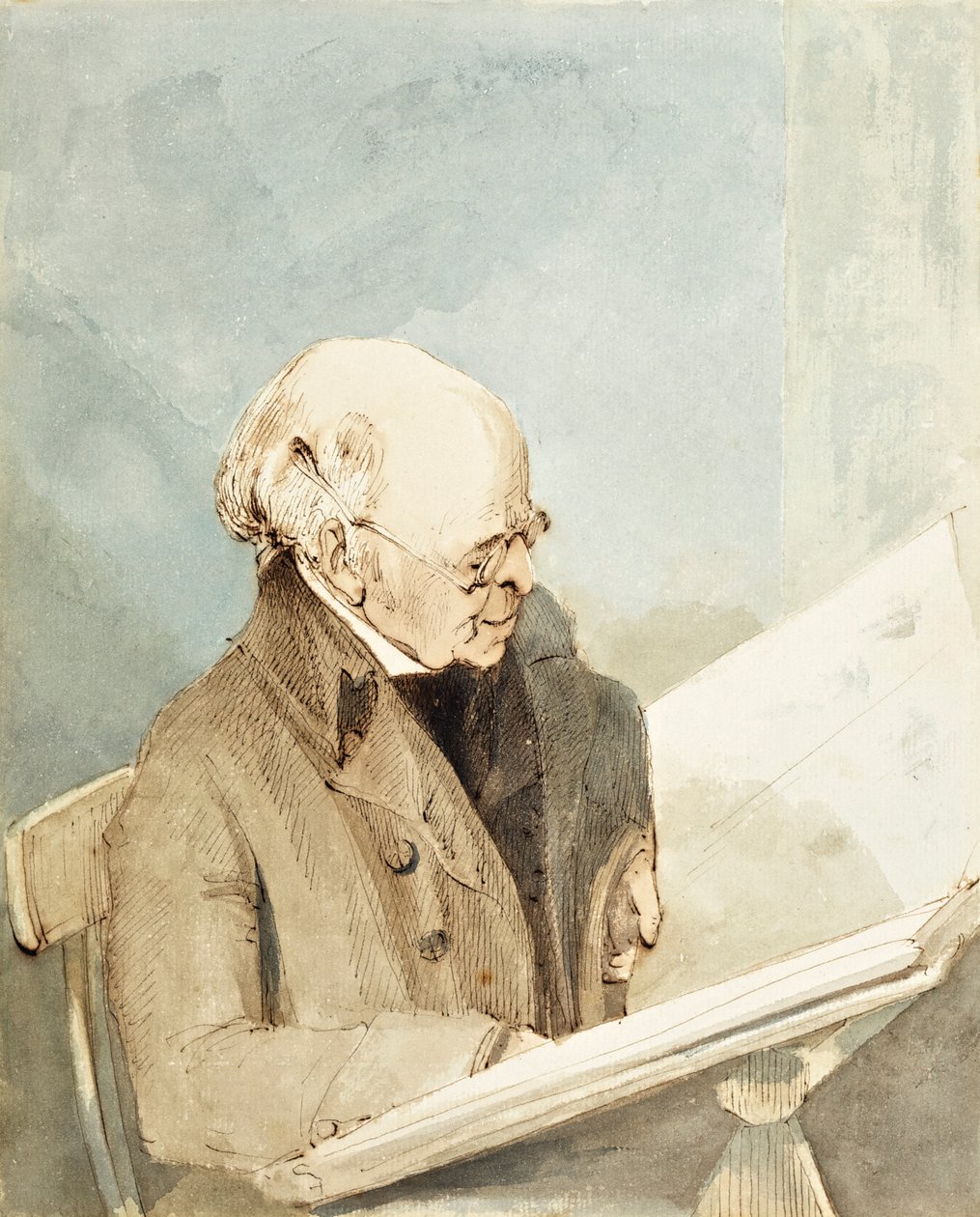 Mr. Taylor, Haymans Schüler, im Drucksaal des British Museum, ca. 1820 von John Thomas Smith