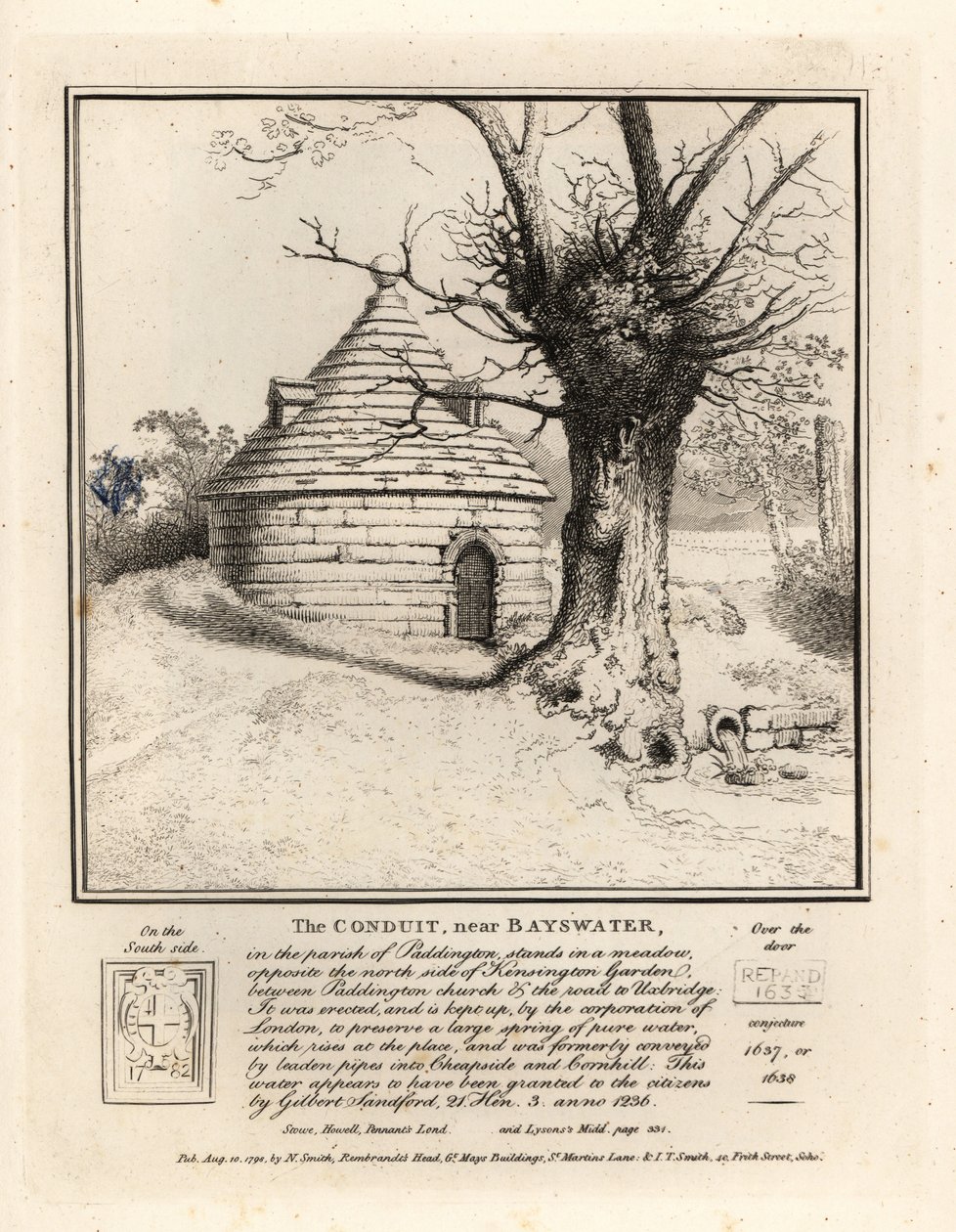 Der Wasserleitungsbau bei Bayswater, Paddington, gebaut um eine große Quelle reinen Wassers zu erhalten von John Thomas Smith