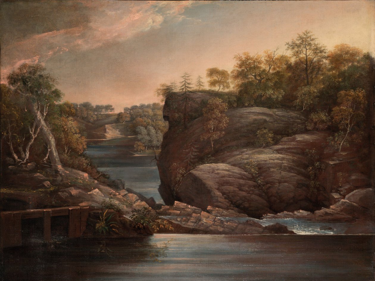 Norwich Falls (oder Die Wasserfälle des Yantic bei Norwich) von John Trumbull