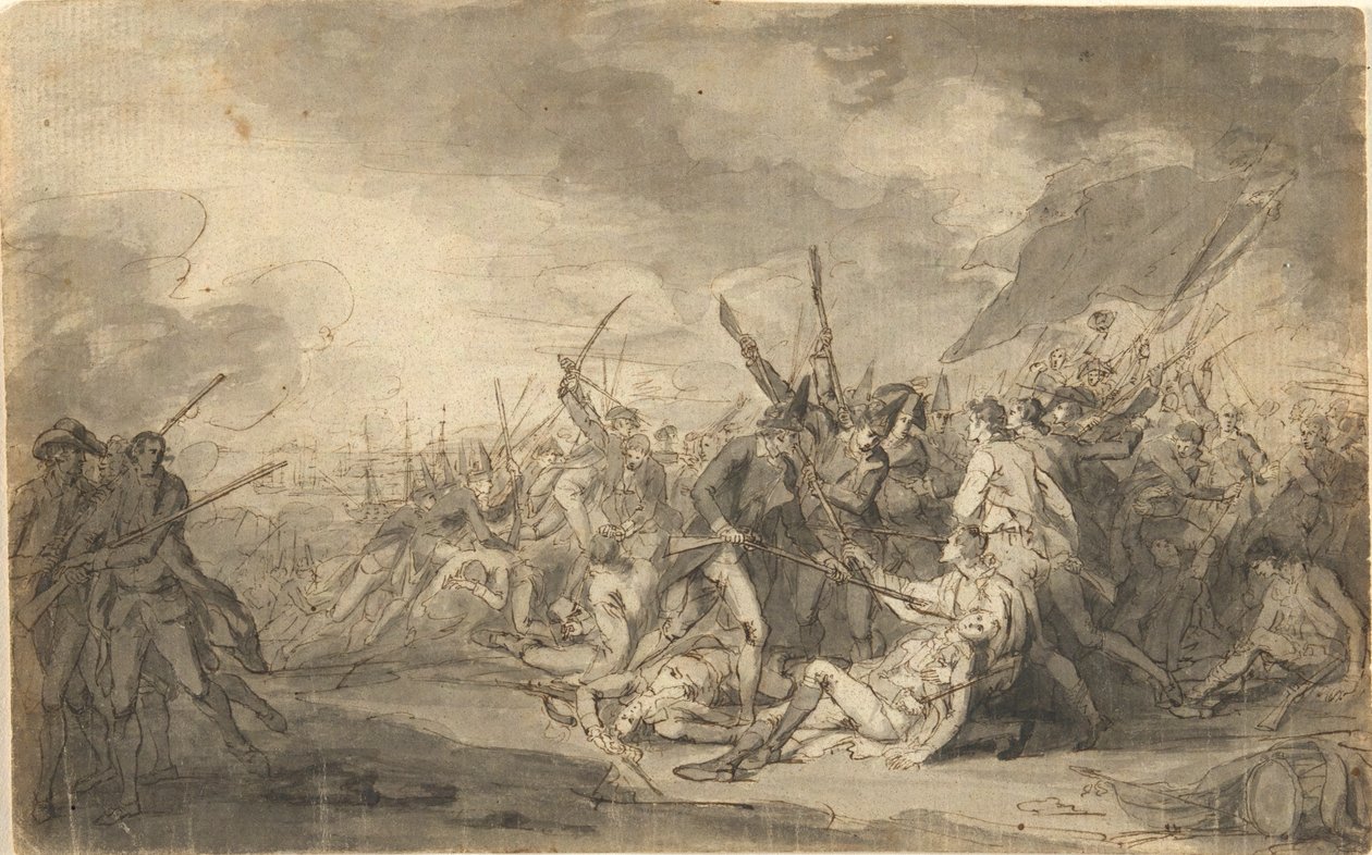 Studie für den Tod von General Warren in der Schlacht von Bunker von John Trumbull