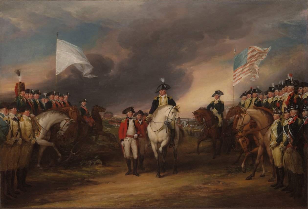 Die Kapitulation von Lord Cornwallis in Yorktown, 19. Oktober 1781 von John Trumbull