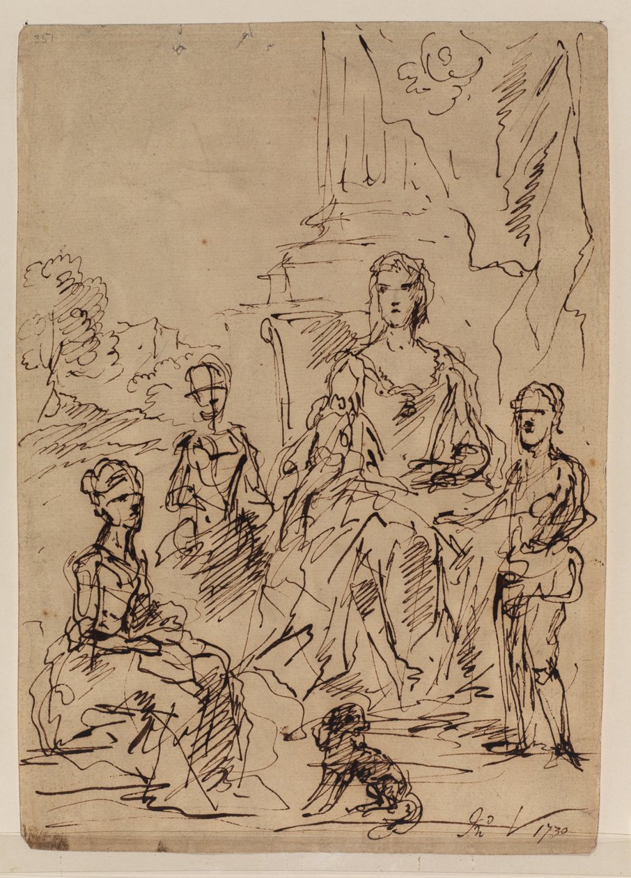 Skizze für eine Familienporträtgruppe, 1730 von John Vanderbank