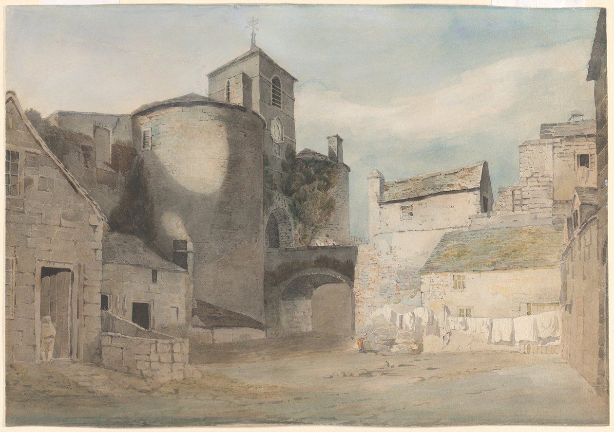 Befestigter Eingang zu einer walisischen Stadt (Osttor von Caernarvon) von John Varley