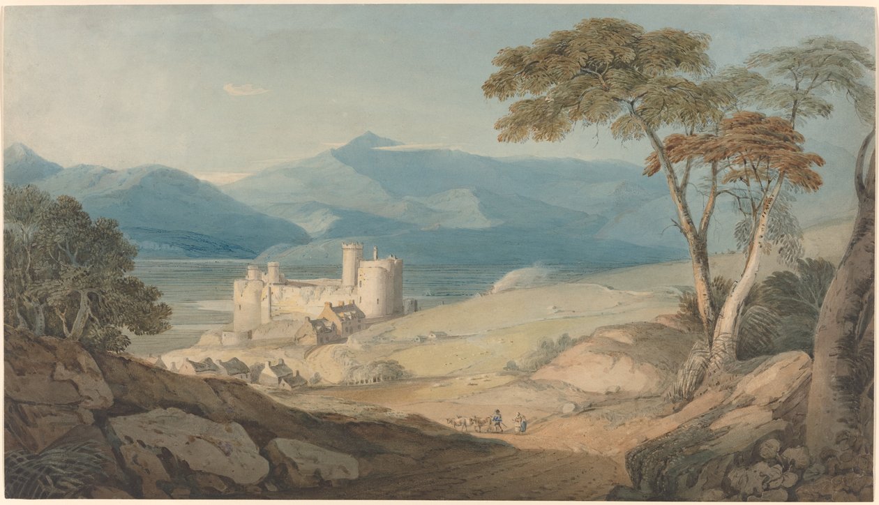 Schloss Harlech und Snowdon von John Varley