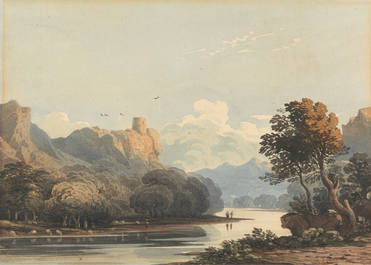 Landschaft mit einem fernen Turm von John Varley
