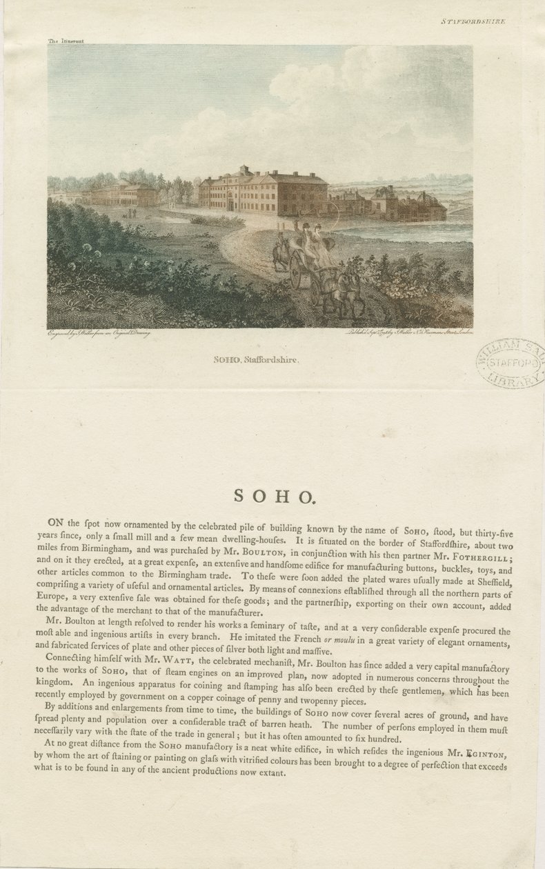 Soho Manufaktur (kolorierte Gravur) von John Walker