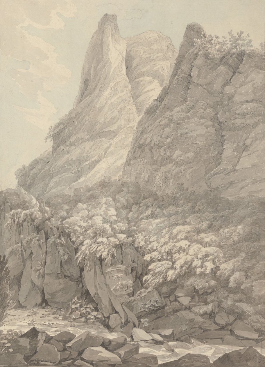Thurshouse Tor vom Fluss Manifold, Derbyshire von John Webber