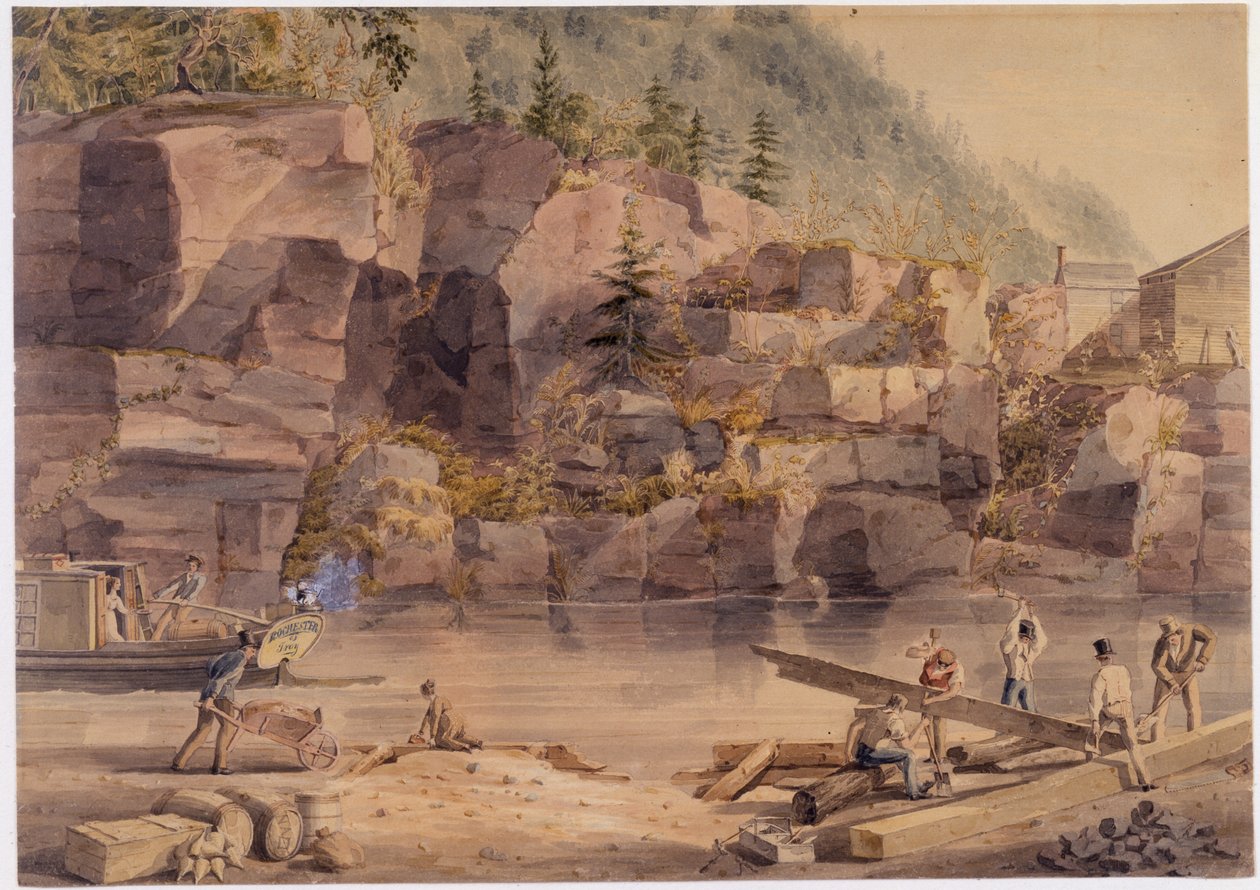 Bau des Erie-Kanals von John William Hill