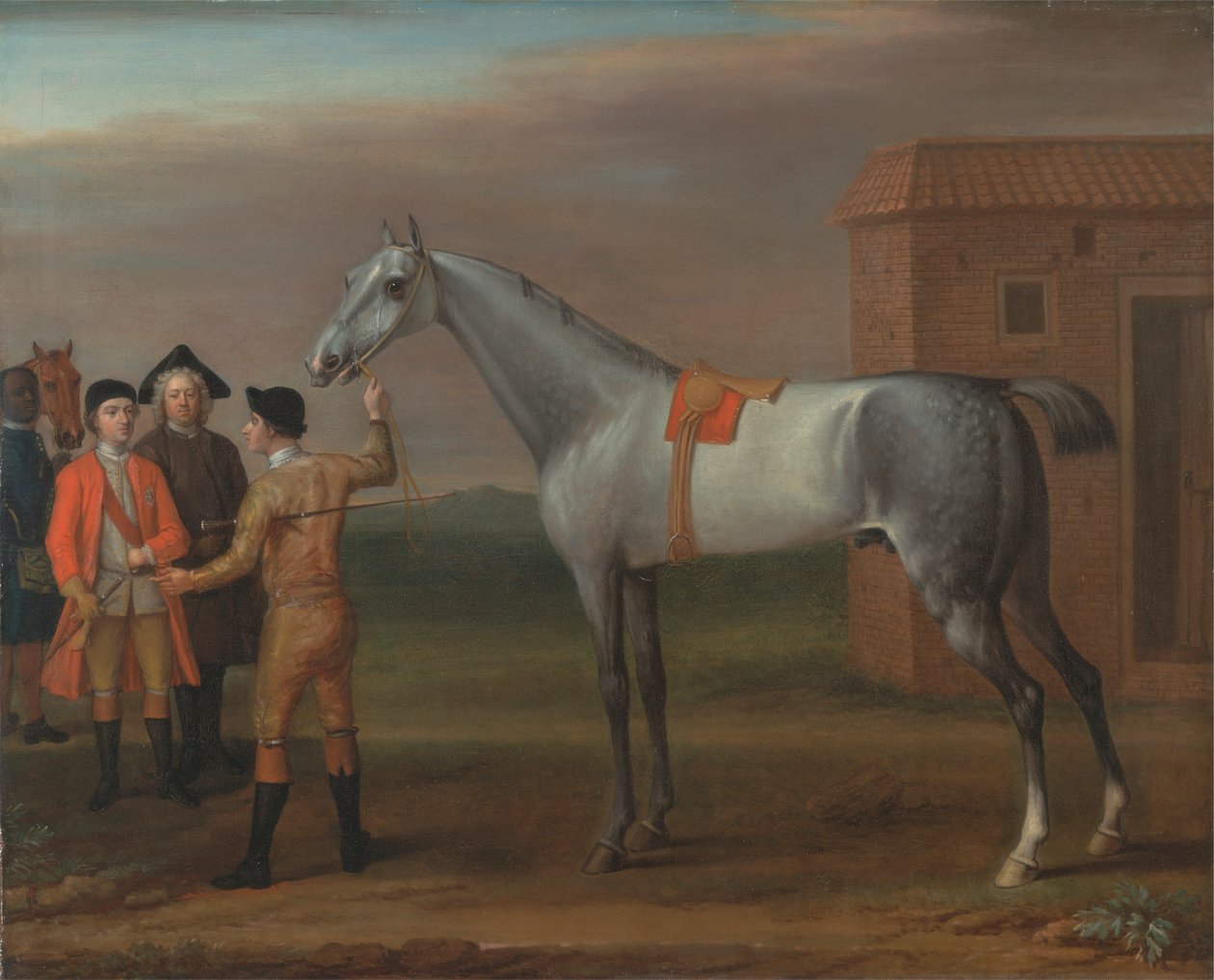 Lamprey mit seinem Besitzer Sir William Morgan in Newmarket von John Wootton