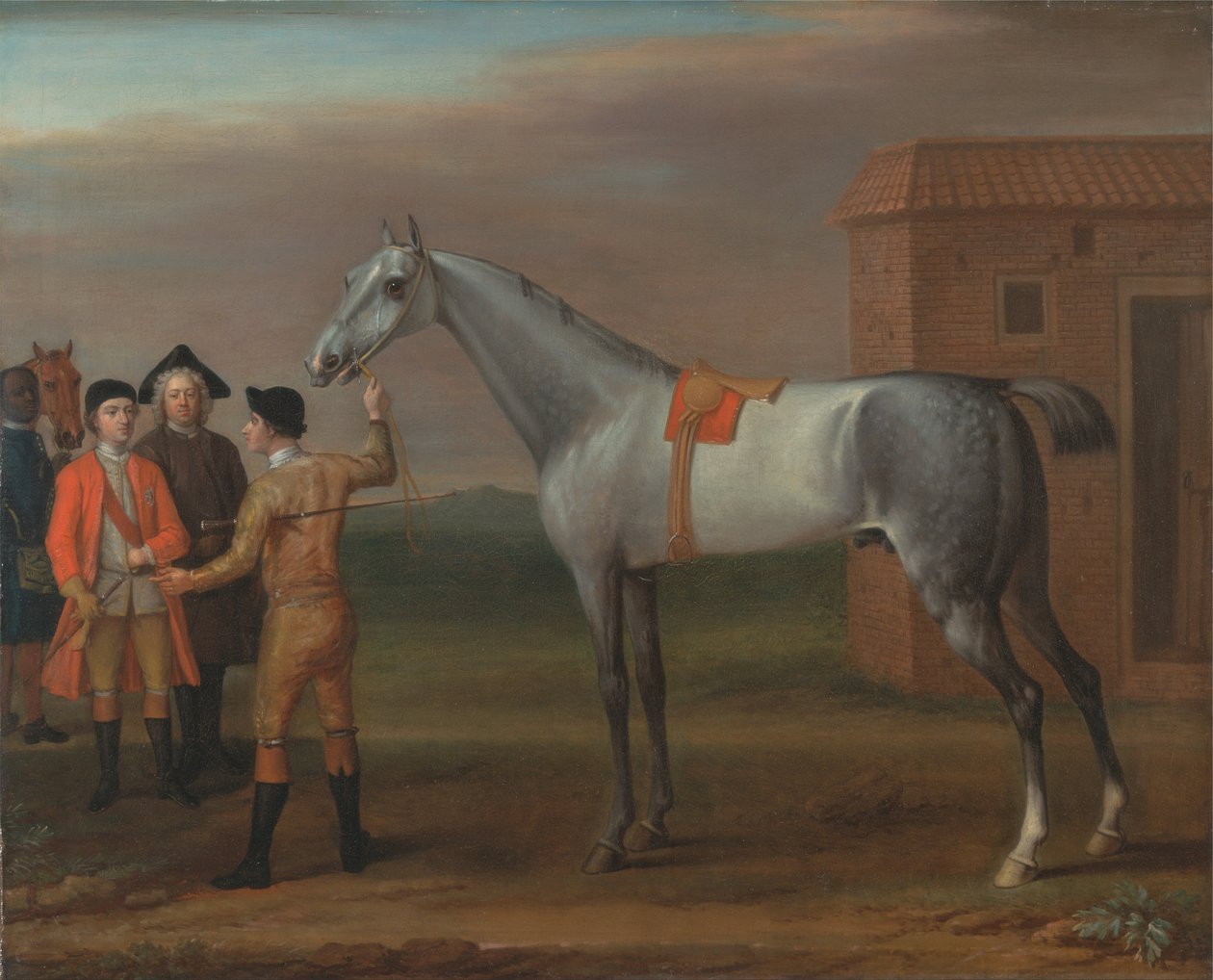 Lamprey mit seinem Besitzer Sir William Morgan in Newmarket von John Wootton