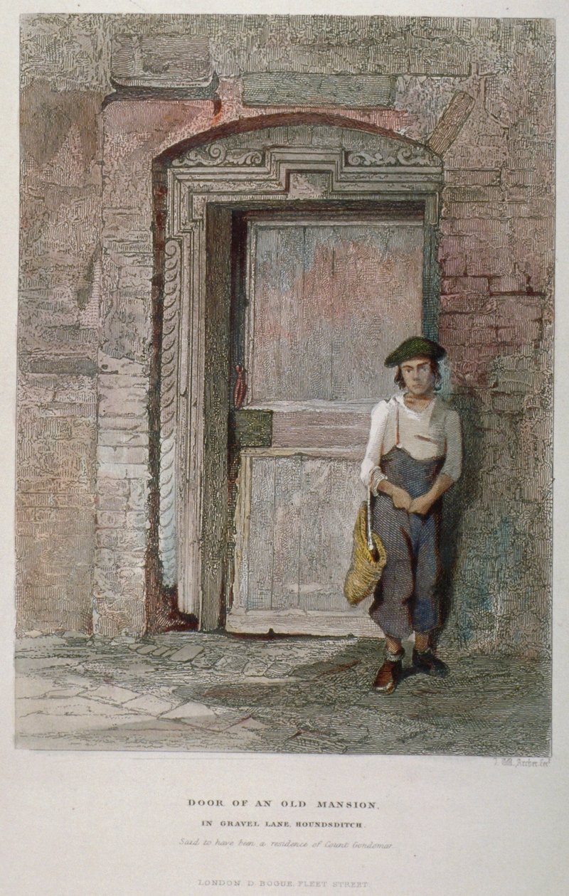 Tür eines alten Herrenhauses in Gravel Lane, City of London, 1851 von John Wykeham Archer