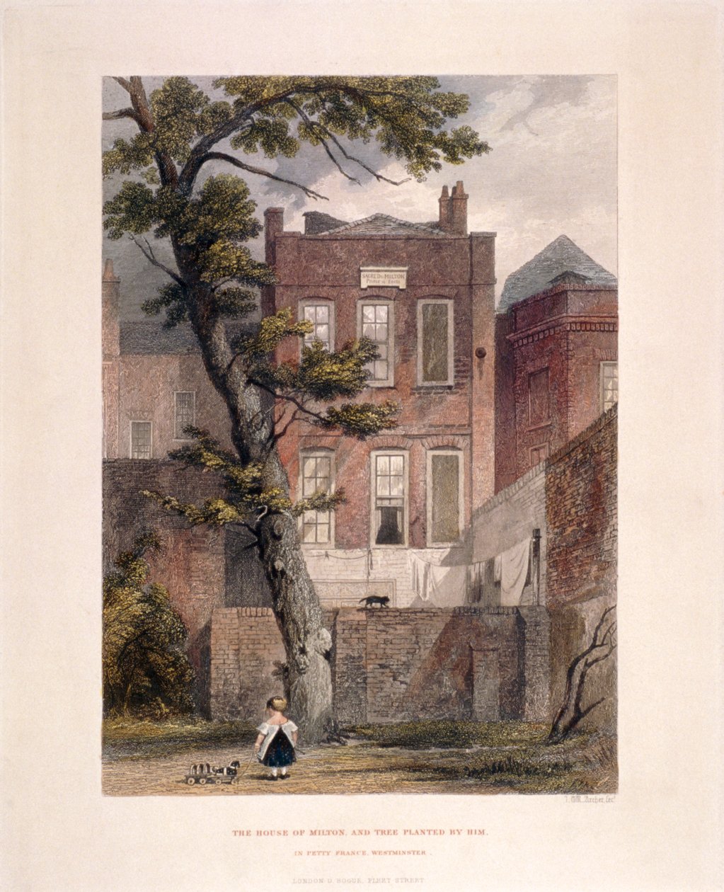 Ansicht von Miltons Residenz, Petty France, Westminster, London, 1851 von John Wykeham Archer