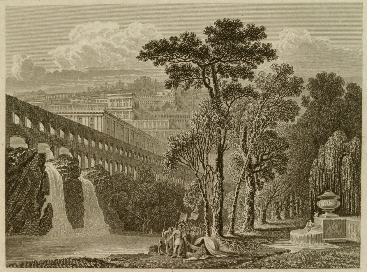 Alexander und Diogenes, graviert von Edward Francis Finden (1791-1857) von John after Martin
