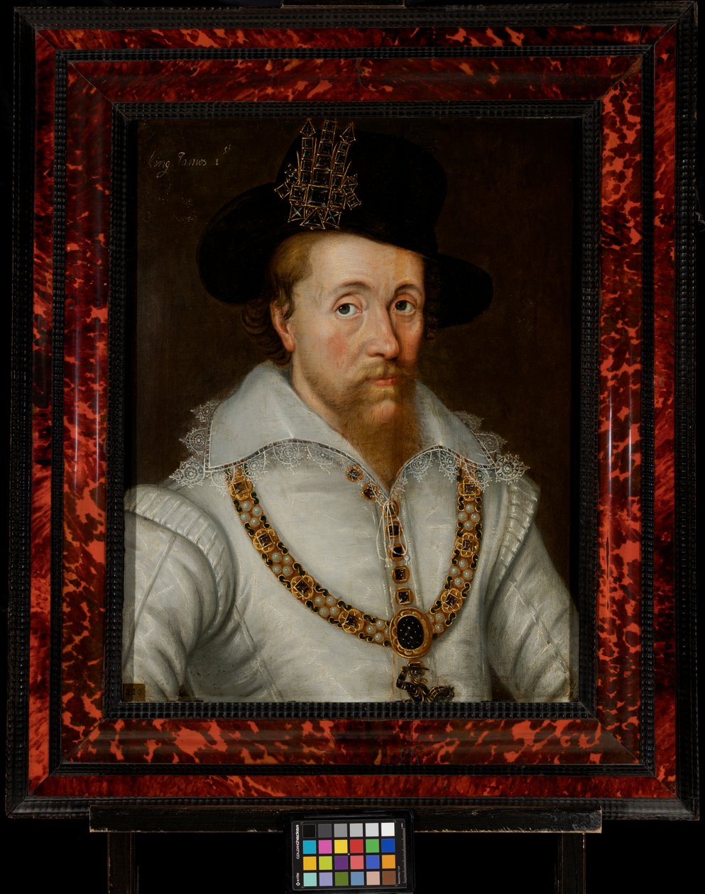 James I & VI (1556-1625) von John de the Elder (studio of) Critz