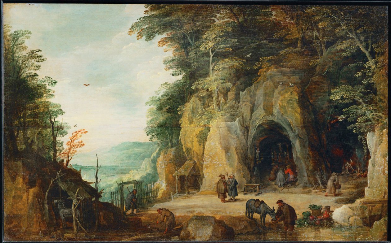 Einsiedelei von Mönchen in den Felsen von Joos de (follower of) Momper