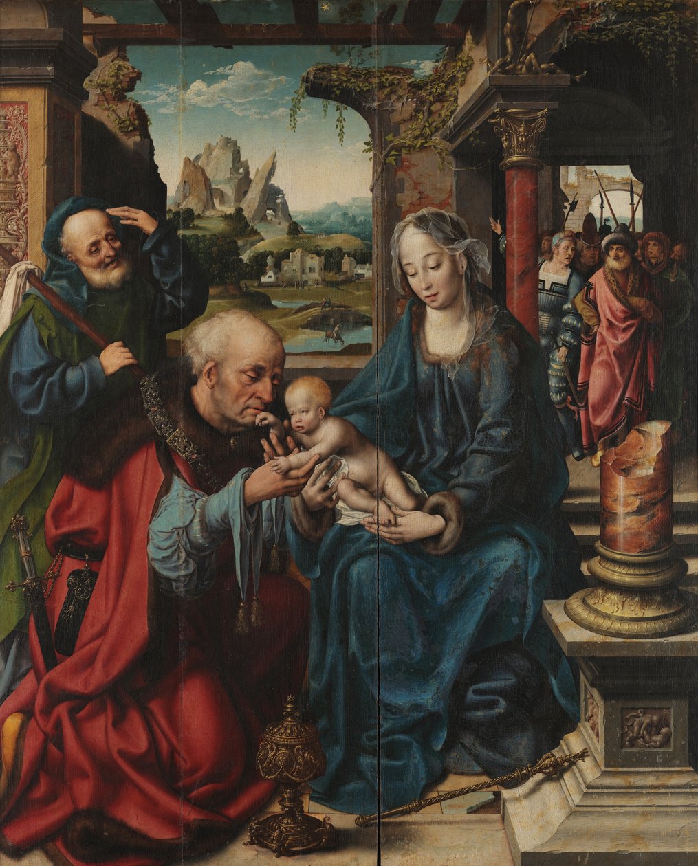 Die Anbetung der Könige - mittleres Panel, ca. 1515, Museo e Real Bosco di Capodimonte von Joos van Cleve