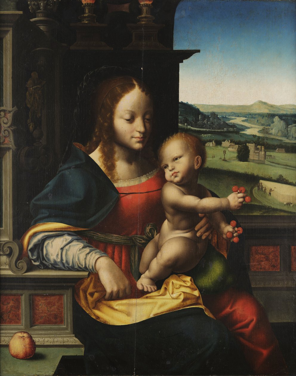 Madonna mit Kind und Früchten von Joos van Cleve