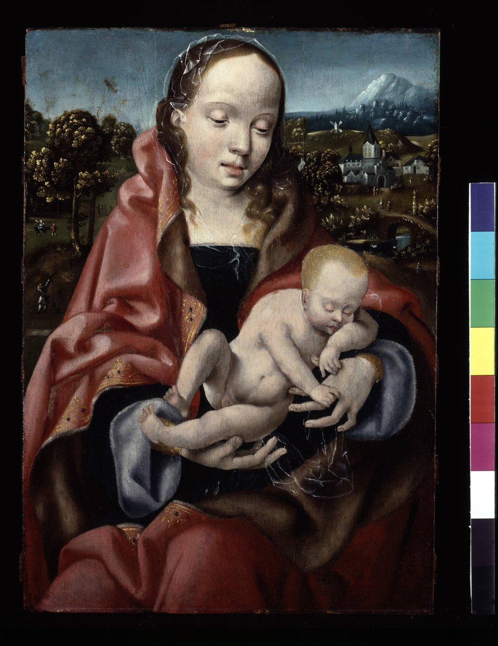 Jungfrau und schlafendes Christuskind von Joos van Cleve