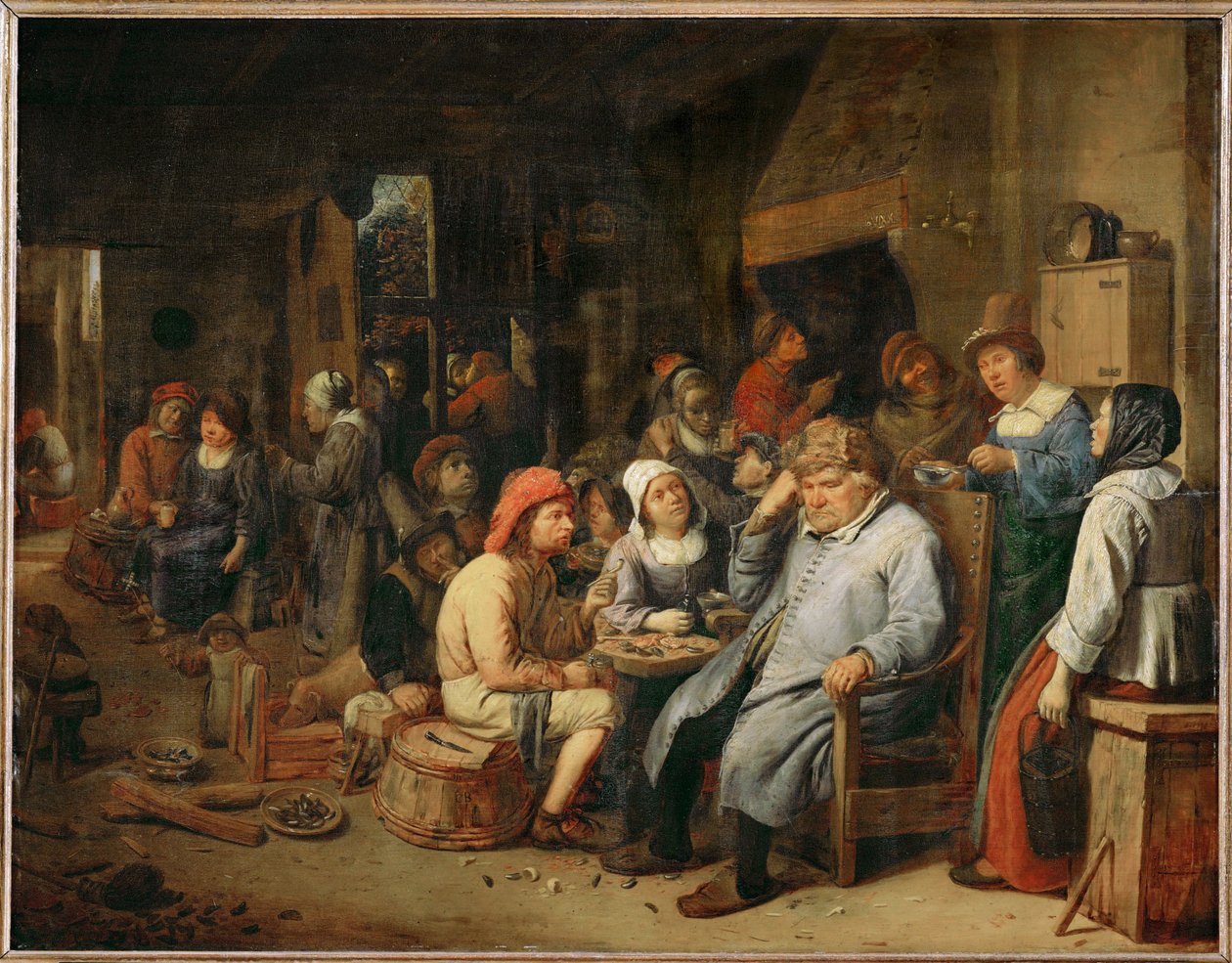 Eine Gesellschaft von Bauern in einer Taverne von Joos van Craesbeeck
