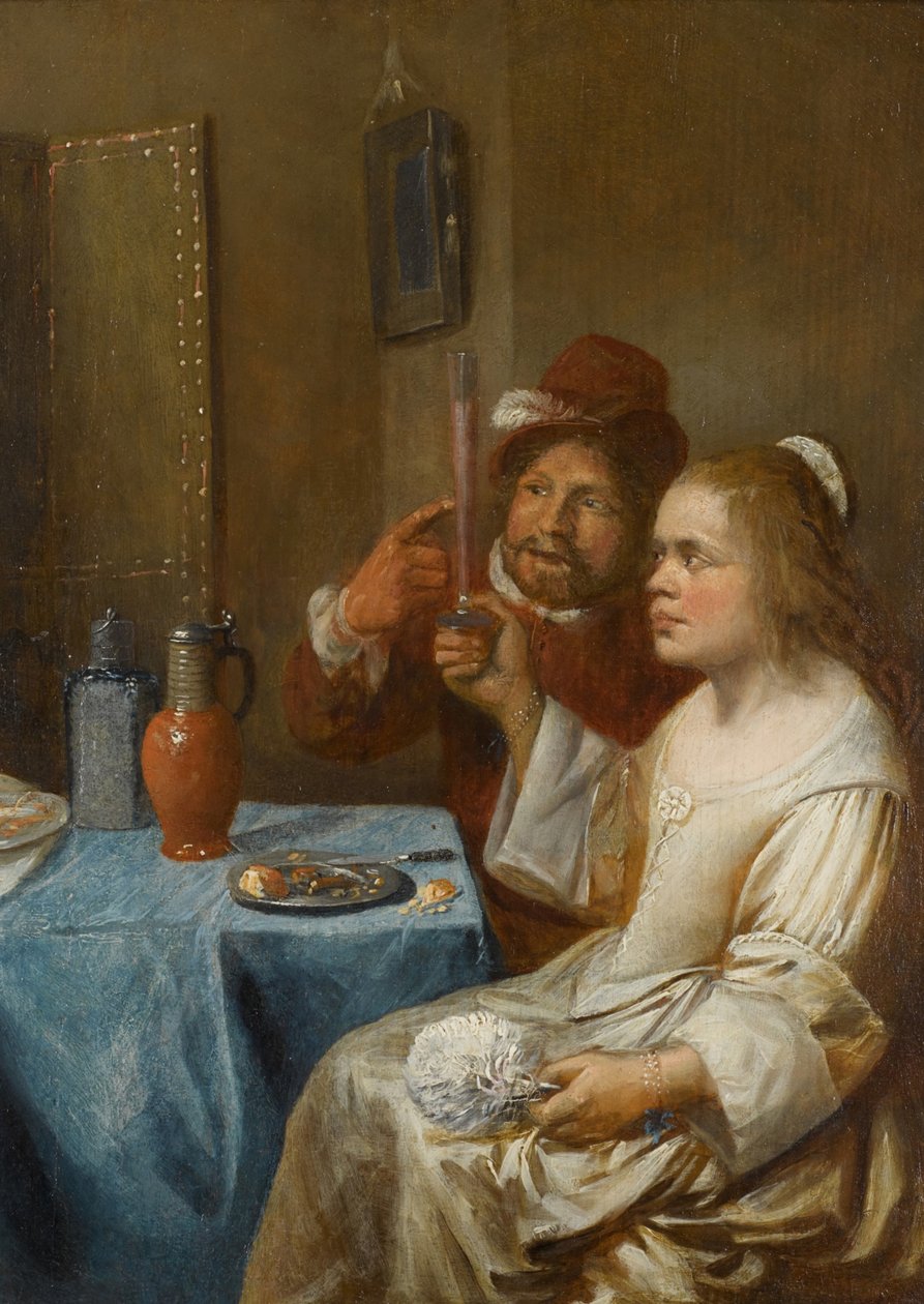 Ein Paar trinkt Wein von Joos van Craesbeeck