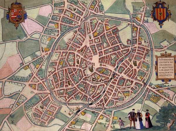 Karte von Mechelen, aus 