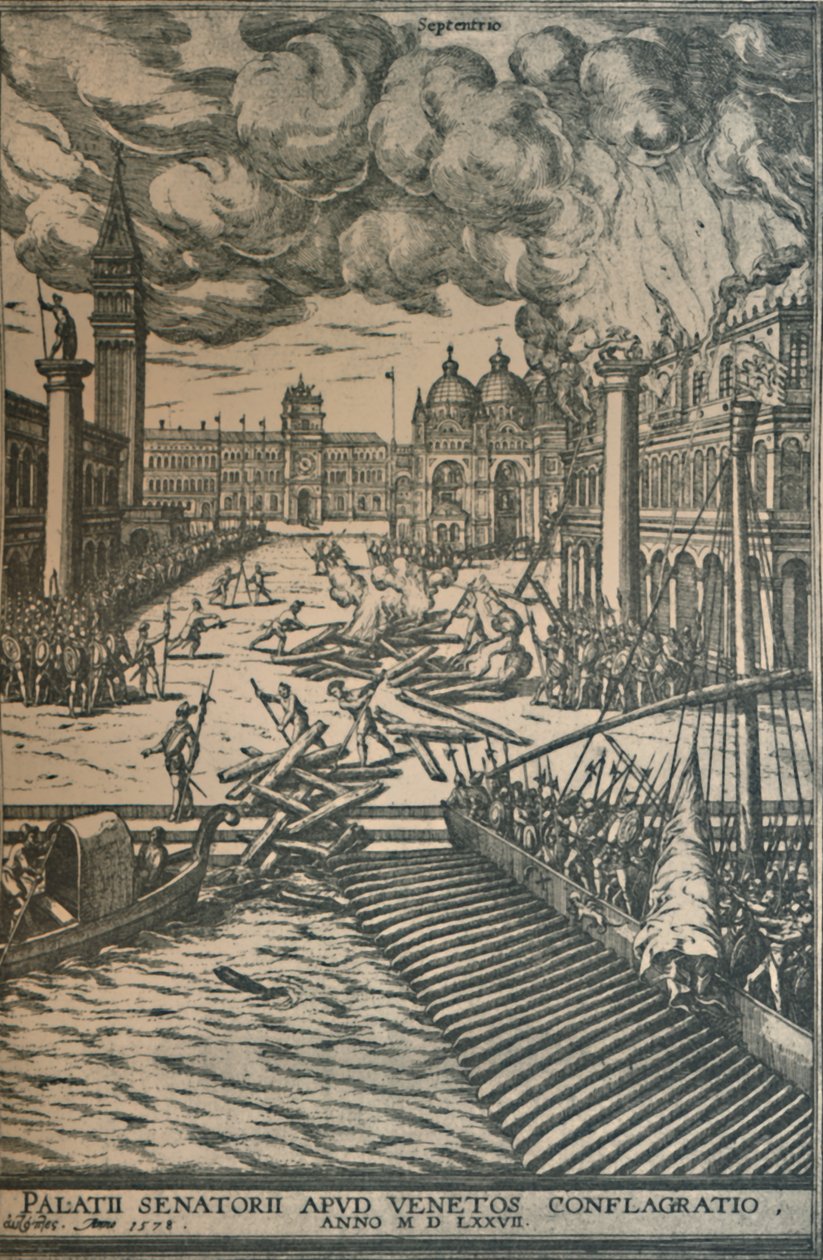 Das Brennen des Dogenpalastes von Joris Hoefnagel