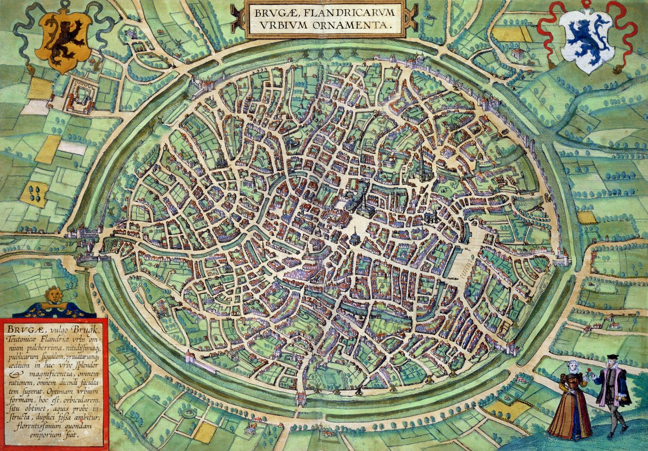 Stadtplan von Brügge, aus 