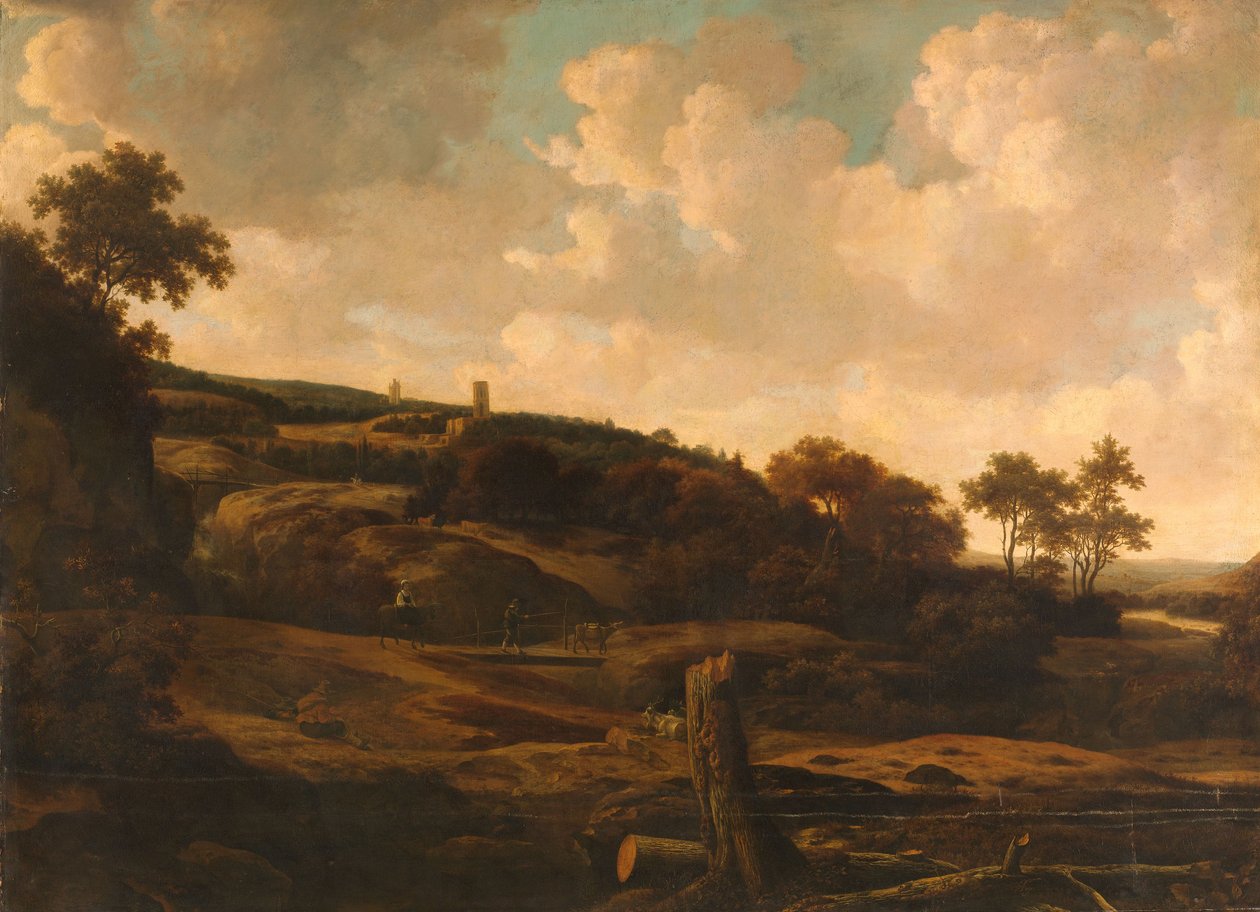 Gebirgige Landschaft mit einer Ruine, um 1650-1699 von Joris van der Haagen or Hagen