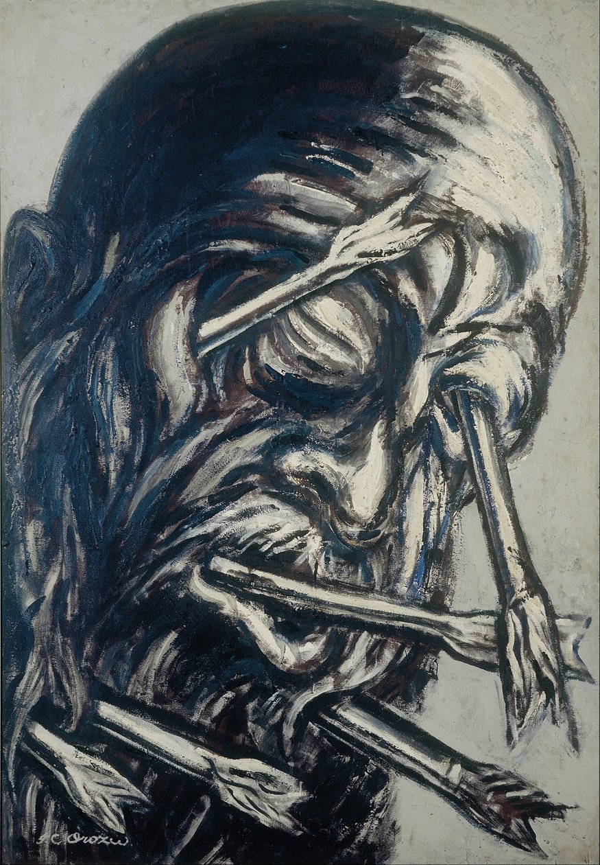 Kopf durchbohrt mit Pfeilen, aus der Serie Los teules von José Clemente Orozco