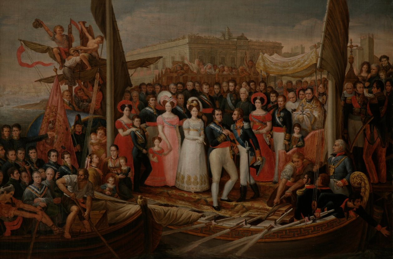 Ankunft von Ferdinand VII. im Hafen von Santa María von José Aparicio