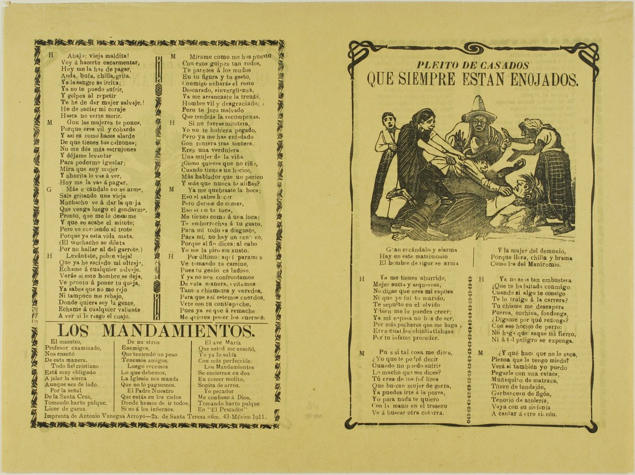 Streit der Ehepartner, die immer wütend sind von José Guadalupe Posada