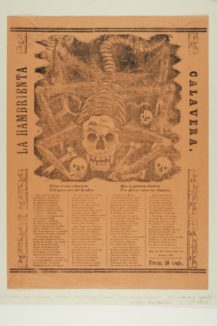 Die verhungernde Calavera von José Guadalupe Posada