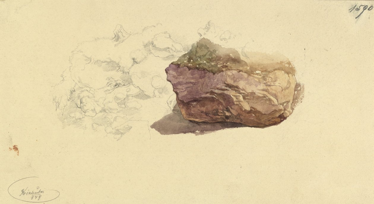 Gesteinsstudie von Josef Kriehuber