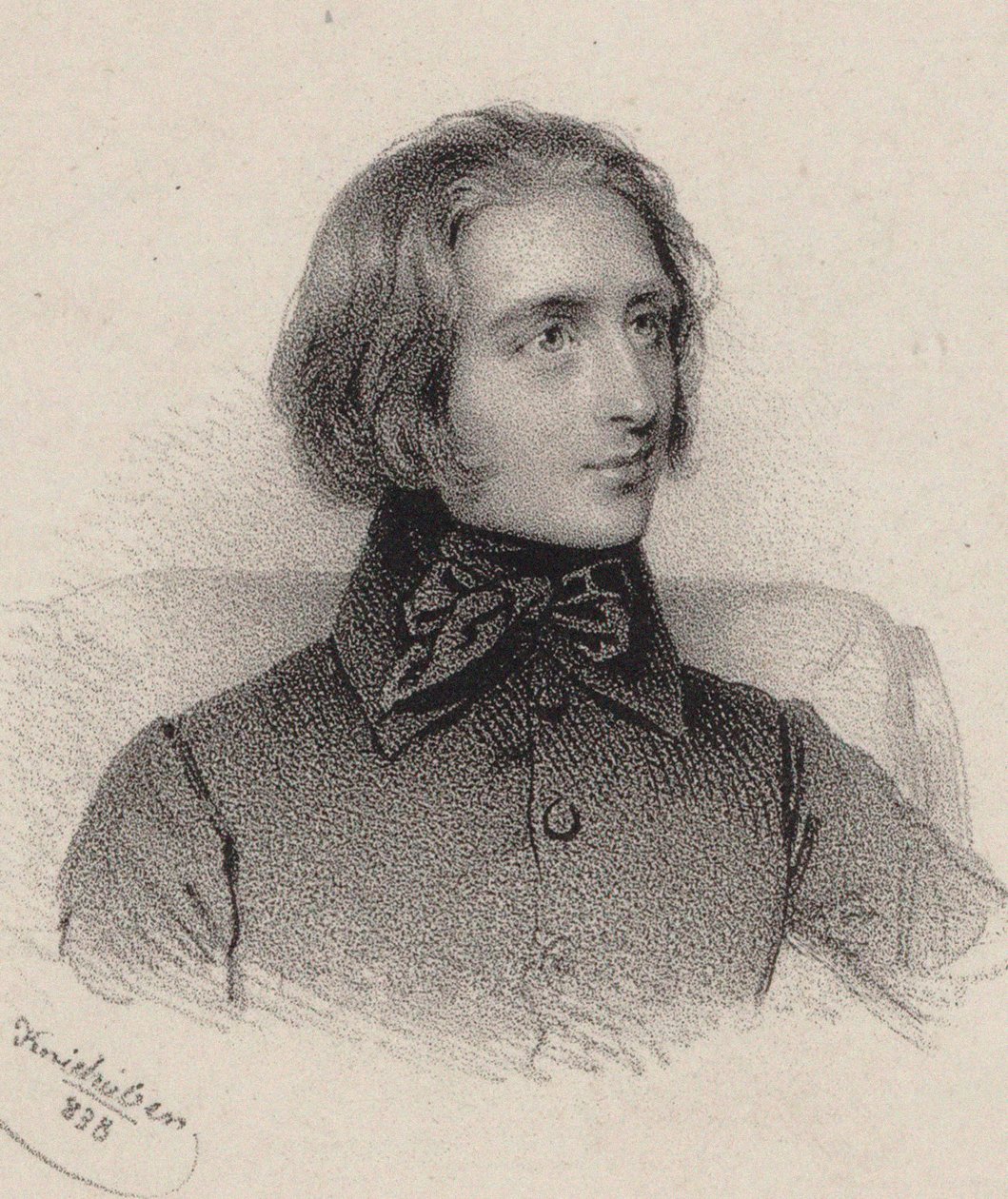 Porträt des Komponisten Franz Liszt 1811-1886, 1838 von Josef Kriehuber