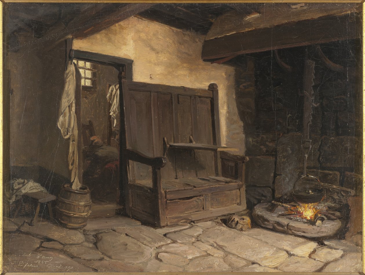 Ein Cottage-Inneres von Josef Wilhelm Wallander