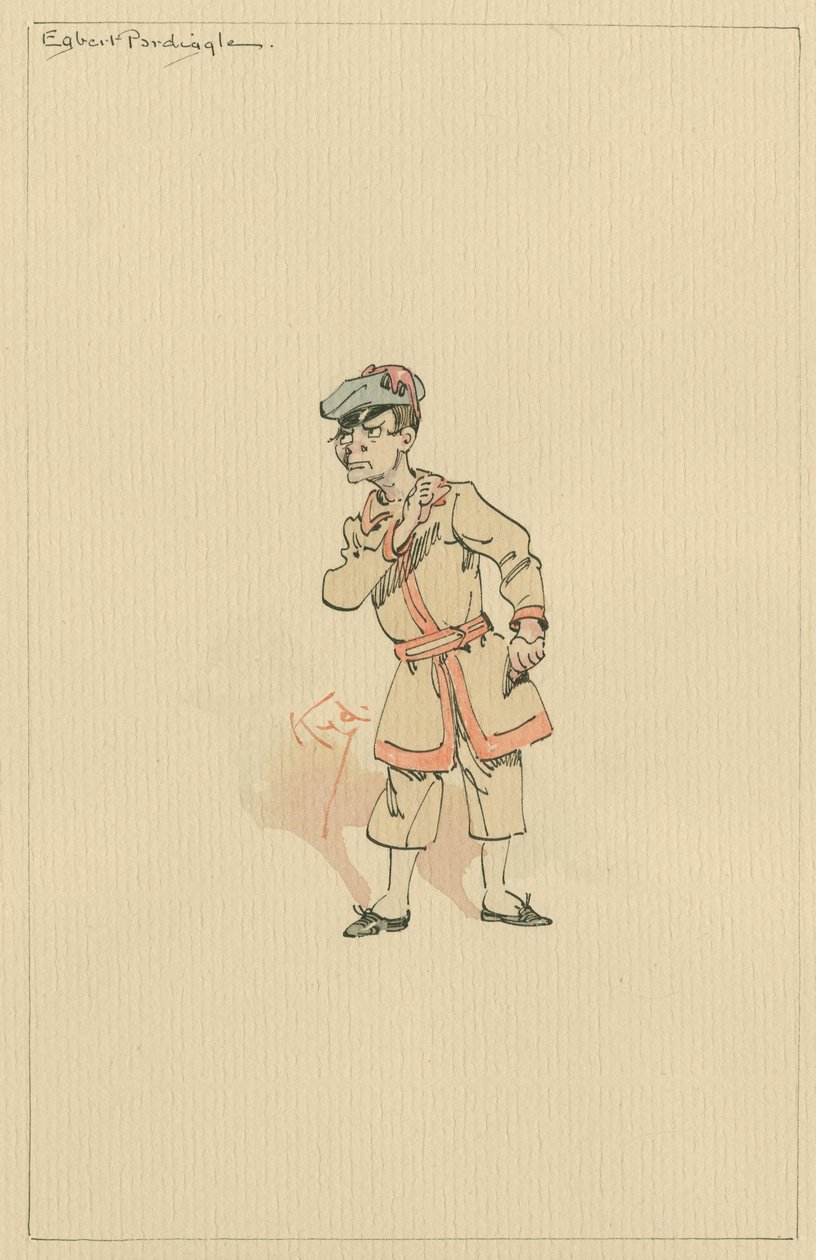 Egbert Pardiggle, ca. 1920er (Feder und Tinte mit Aquarell auf Papier) von Joseph Clayton Clarke
