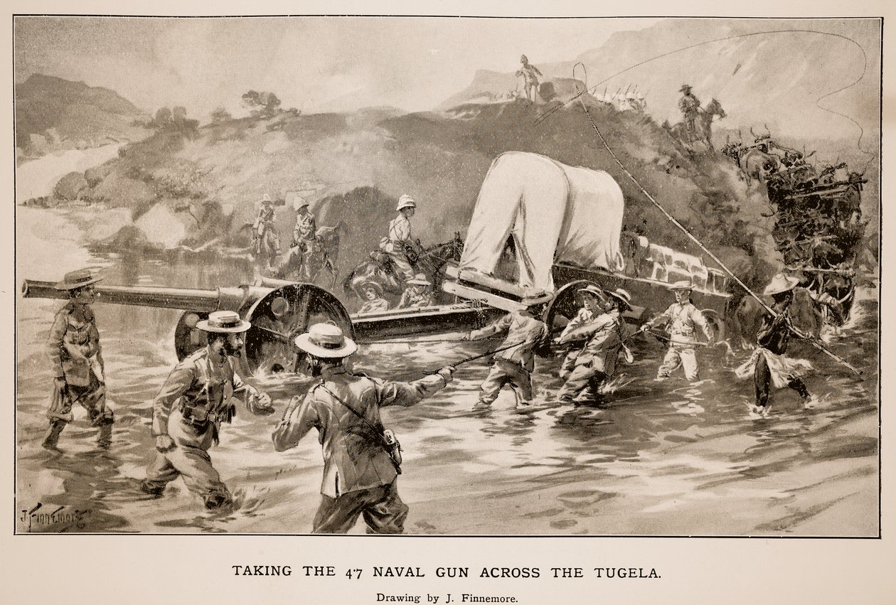 Das 47er Marinegeschütz über den Tugela bringen von Joseph Finnemore