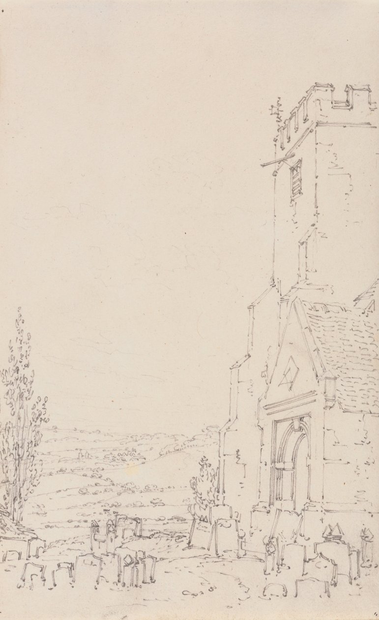 Südportal und Turm einer unbekannten Kirche von Joseph Mallord William Turner