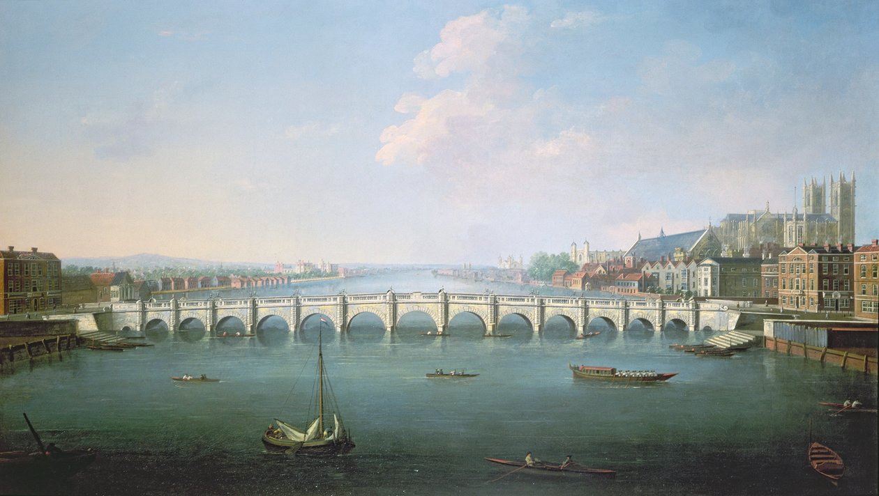 Ein Blick auf die Themse an der Westminster Bridge von Joseph Nicholls