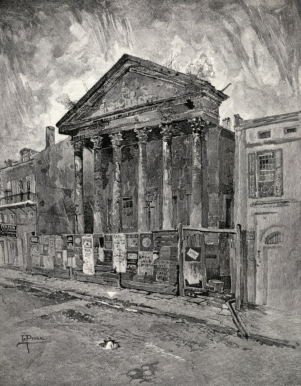 Die alte Bank in der Toulouse Street, New Orleans, aus 