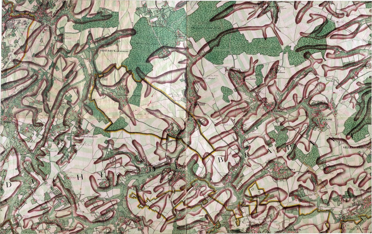 Karte von Seneffe, Belgien von Joseph de Ferraris