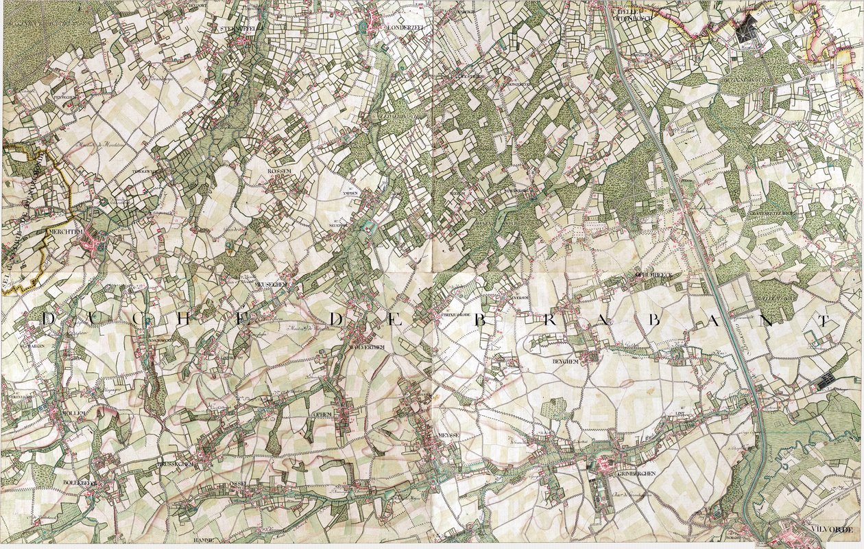 Karte von Vilvorde - Vilvoorde, Belgien von Joseph de Ferraris
